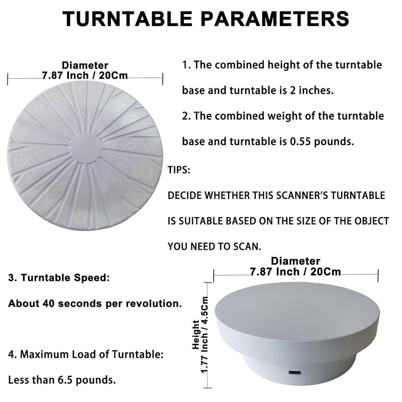 3DMakerpro Store Turntable for Moose/Moose Lite Seal/Seal Lite 3D Scanners - Image 4